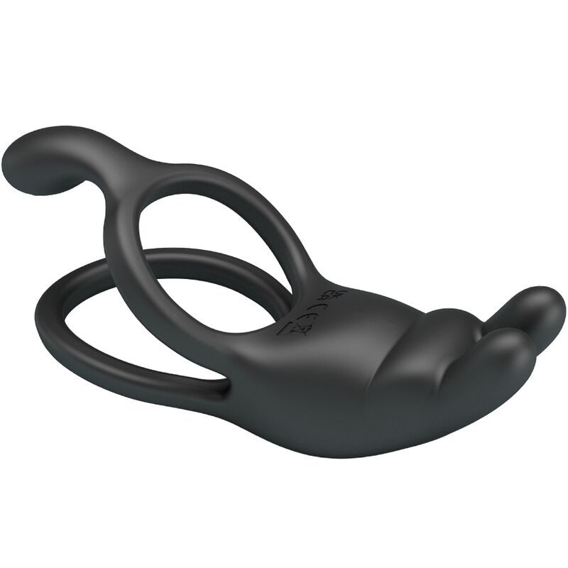 Vista 5 de Pretty Love - Seth Doble Anillo Vibrador Rabbit 7 Vibraciones Negro