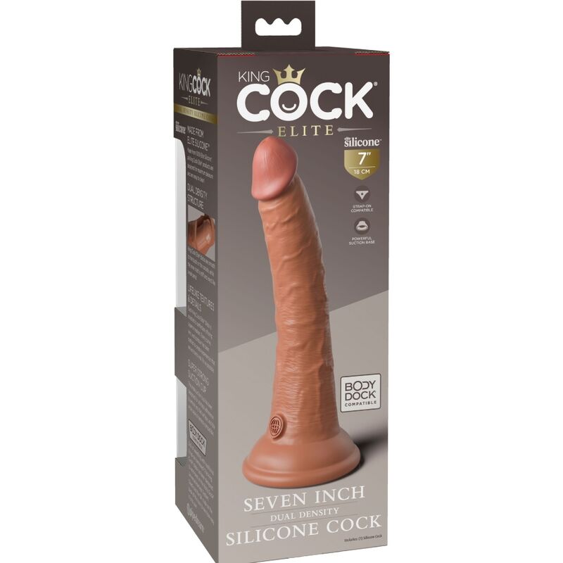 Vista 5 de Élite Dildo Realístico Silicona 17.8 Cm Caramelo