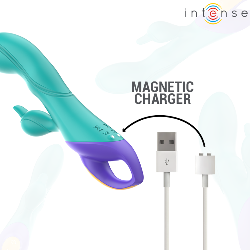 Vista 5 de Intense - Fred Vibrador Recargable Rabbit Azul