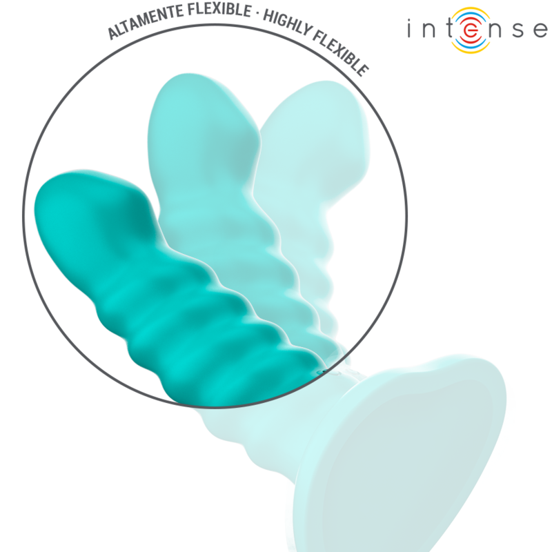Vista 5 di Intense - Vibratore Buffy Taglia S Design a Spirale 10 Vibrazioni Telecomando Blu