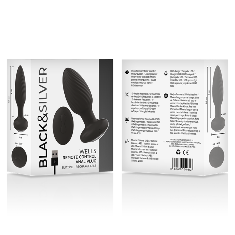 Vista 5 de Plug de Poços Silicone Anal Rotator Controle Remoto