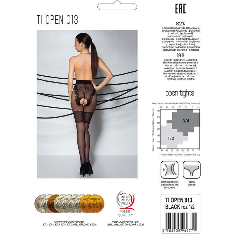 Vista 5 di Passion - Tiopen 013 Collant Nero 3/4 20/40 Den