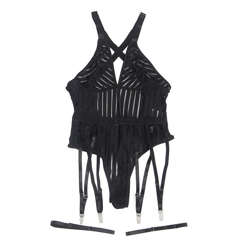 Vista 5 di Subblime - 954154 Body con Cintura Reggicalze Nero L/Xl