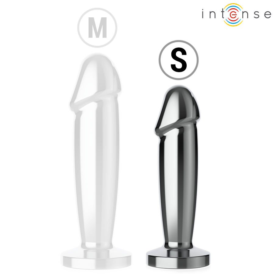 Vista 6 de Intense - Plug Anal 10 Vibraciones Metal en Forma de Dildo con Control Remoto S