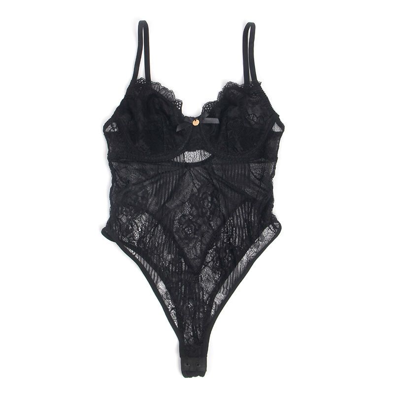 Vista 6 de Subblime - 955618 Bodysuit de Renda Com Fecho de Baixo Preto S/M