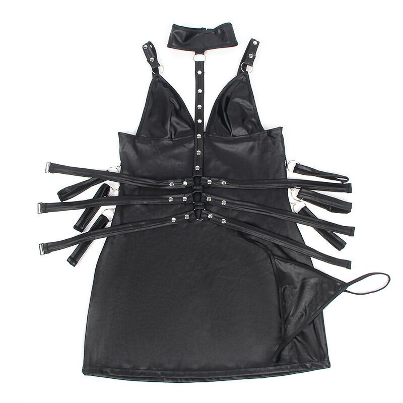 Vista 6 di Subblime - 954406 Vestito Bondage In Pelle Nero S/M