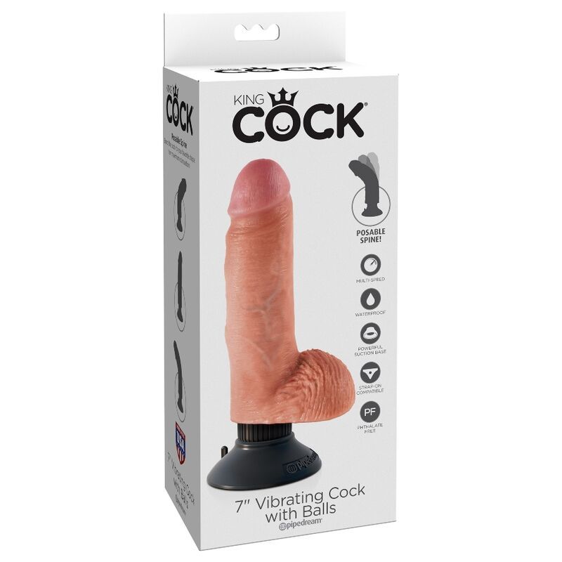 Ansicht 7 von Vibratordildo Mit Hoden 17.78 Cm Natur