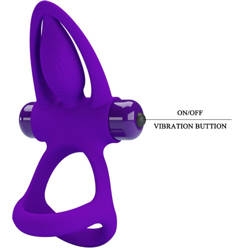 Vista 7 de Pretty Love - Anillo Vibrador 10 Vibraciones Silicona Violeta
