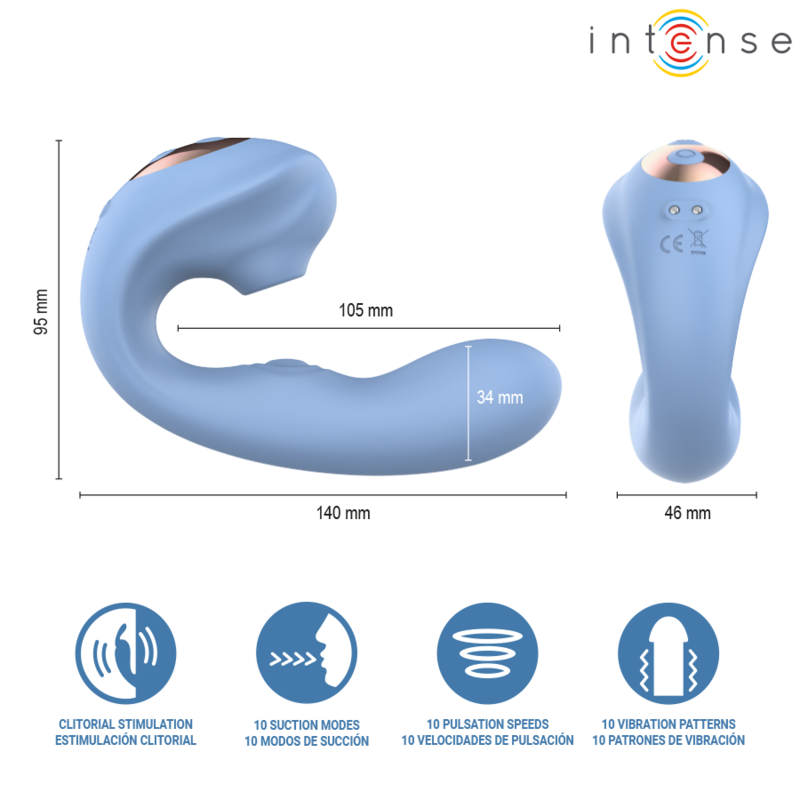 Vista 7 di Intense - Stimolatore Clitorideo Multifunzione Gina Blu