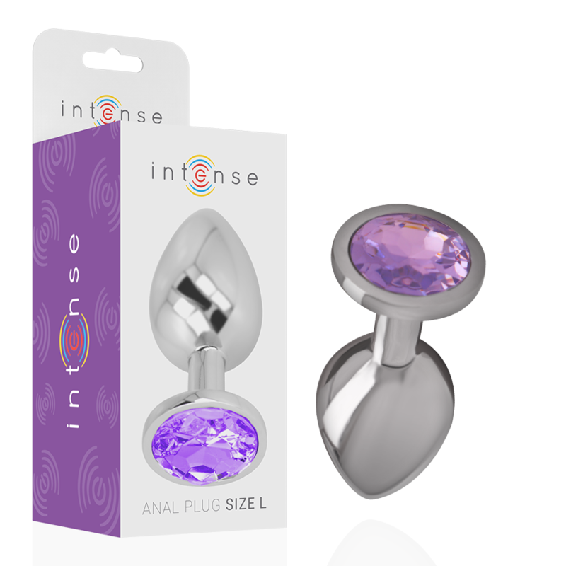 Ansicht 7 von Intense - Analplug Aus Aluminiummetall Mit Violettem Kristall, Grösse S