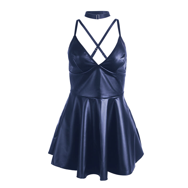 Vista 7 de Subblime - 955410 Vestido con Tirantes de Cuero Azul S/M