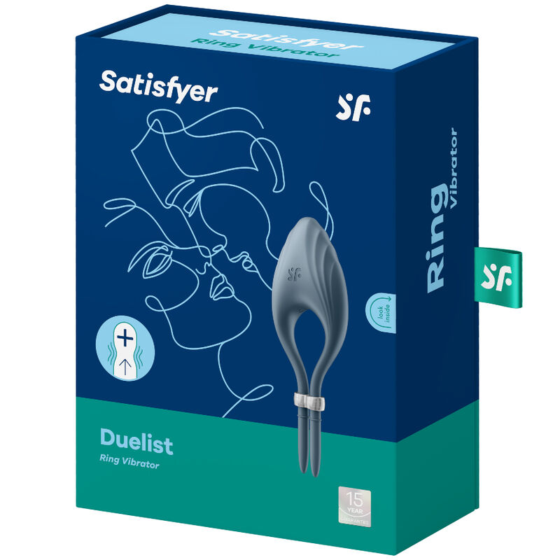 Vista 8 de Satisfyer - Vibrador de Anel Duelismo Cinza