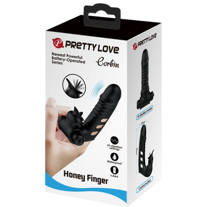 Ansicht 8 von Pretty Love - Corbin Schwarze Vibrator-Fingerabdeckung