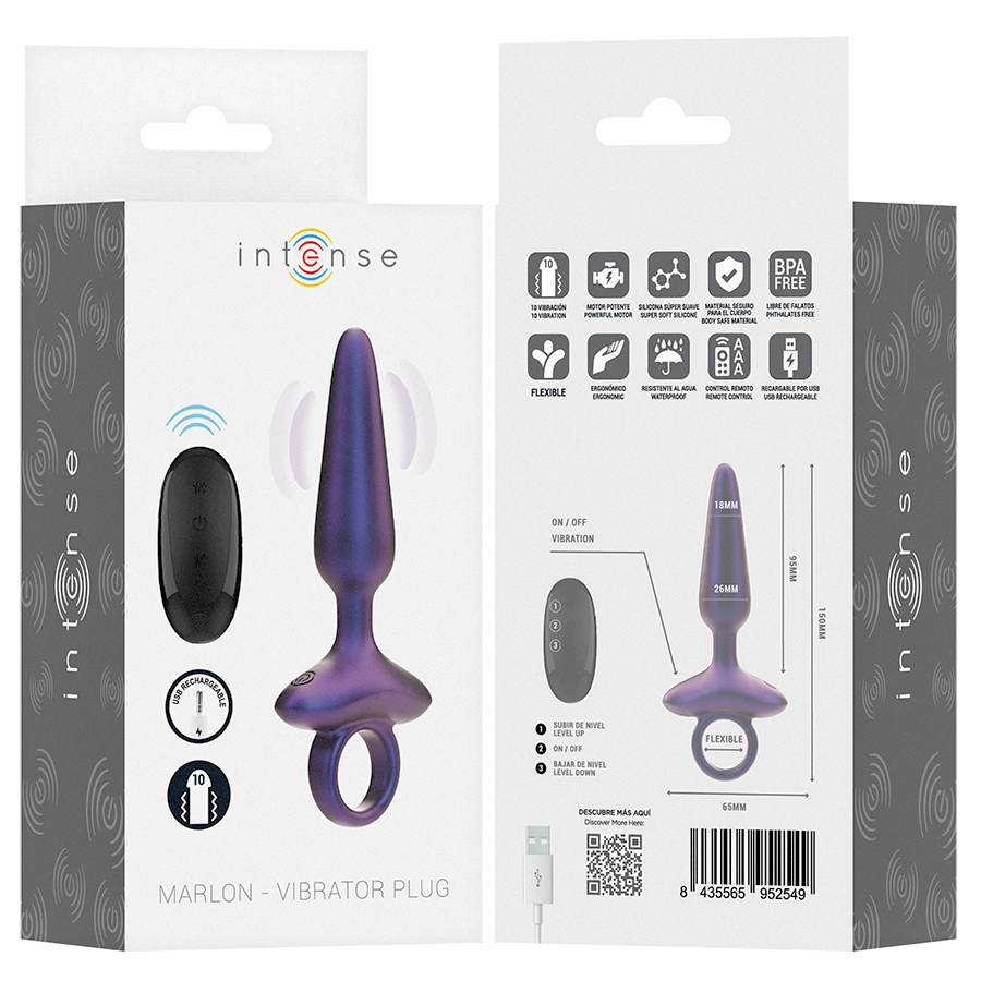 Vista 8 de Intense - Marlon Plug Anal Vibrador Modelo 4 Control Remoto