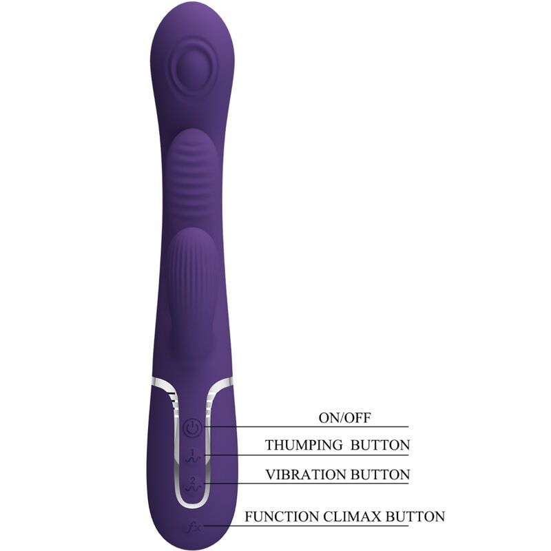 Vista 8 di Pretty Love - Shania Vibratore Triplo Coniglio Multifunzione Viola