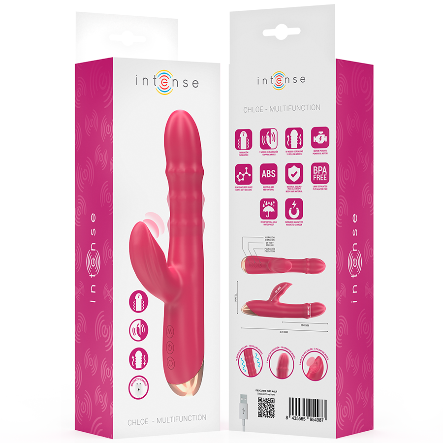 Vista 8 de Intense - Chloe Vibrador Multifunción 3 en 1 Rojo
