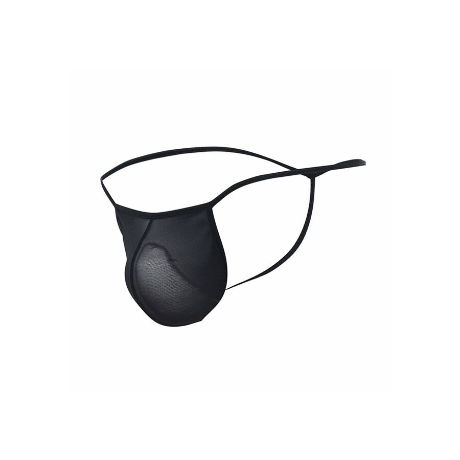 Vista 9 de Tanga Transparente con Forma de T Negro Talla