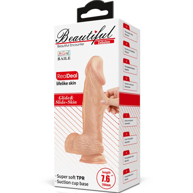 Vista 9 di Baile - Bellissimo Incontro Zebulon Dildo Realistico Flessibile 19,4 Cm Naturale