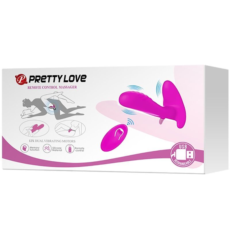 Vista 9 di Pretty Love - Massaggiatore E Vibratore 12 Vibrazioni Telecomando Viola
