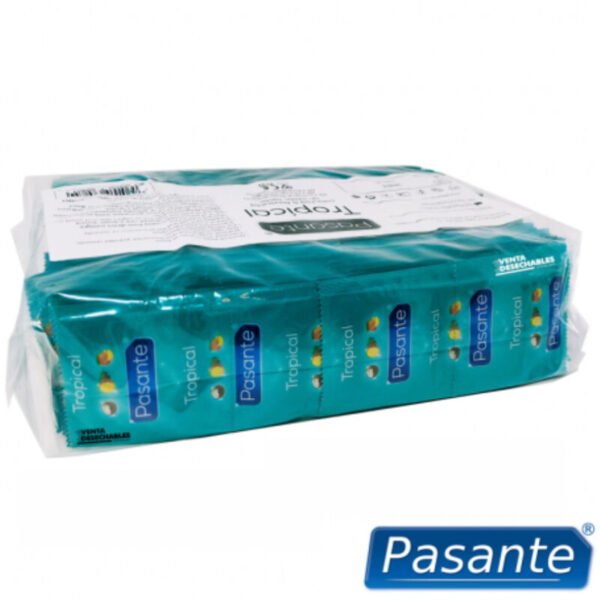 PASANTE - PRESERVATIVOS SABORES TROPICAL BOLSA 144 UNIDADES - Imagen 2