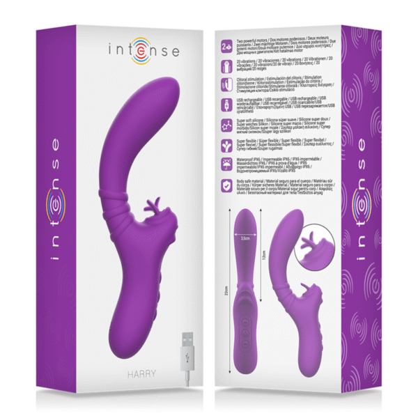INTENSE - HARRY VIBRADOR FLEXIBLE CON LENGUA MORADO - Imagen 7