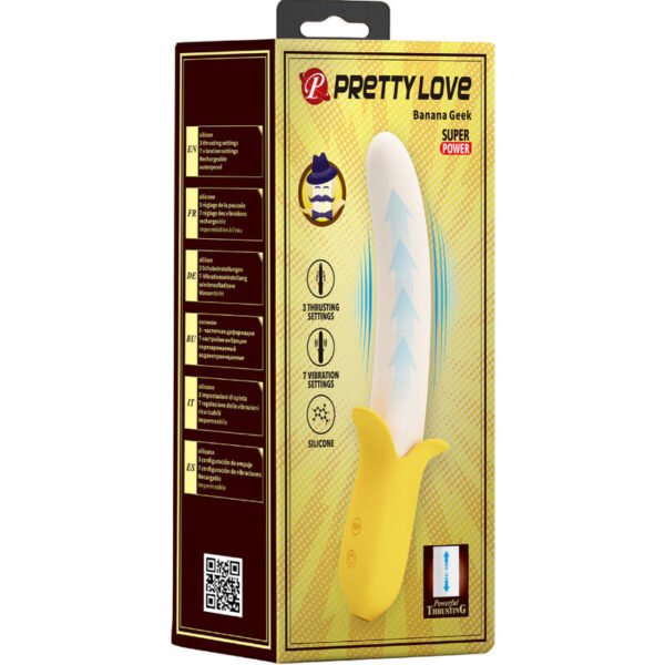 PRETTY LOVE - BANANA GEEK SUPER POWER 7 VIBRACIONES UP&DOWN SILICONA NEGRO - Imagen 7