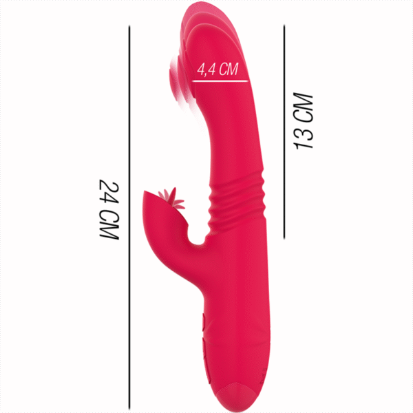 INTENSE - DUA VIBRADOR MULTIFUNCIÓN RECARGABLE UP & DOWN CON LENGUA ROJO - Imagen 3