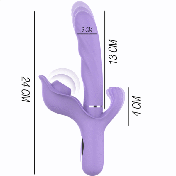 INTENSE - BILLIE VIBRADOR MULTIFUNCIÓN RECARGABLE ONDAS ESTIMULADORAS CON PULSADOR MORADO - Imagen 3