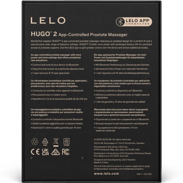 LELO - HUGO 2 MASAJEADOR DE PROSTATA NEGRO - Imagen 4