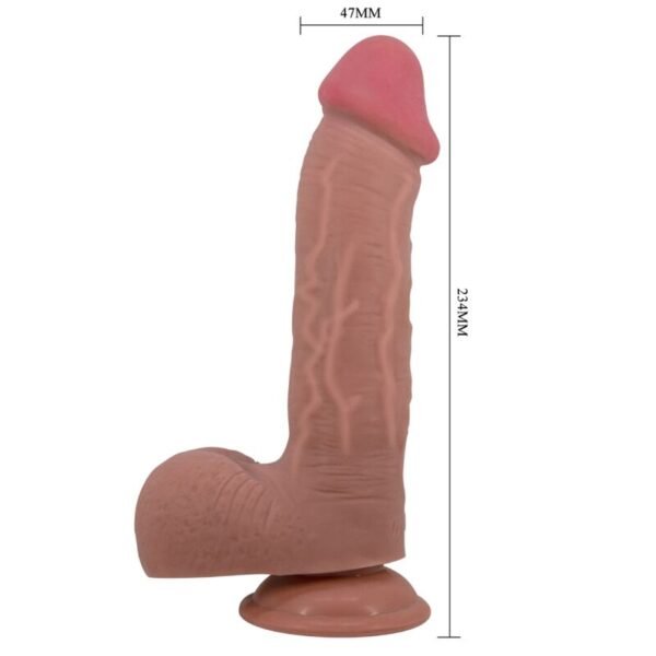 PRETTY LOVE - SLIDING SKIN SERIES DILDO REALÍSTICO CON VENTOSA PIEL DESLIZANTE MULATO 23.4 CM - Imagen 4