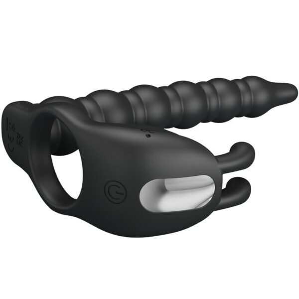 PRETTY LOVE - BLACKNEY ANILLO PENE CON PLUG VIBRADOR NEGRO - Imagen 2