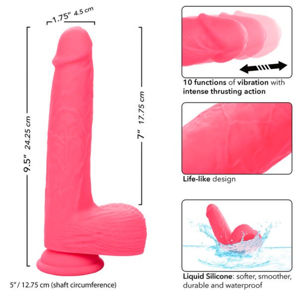 CALEXOTICS - STUDS VIBRADOR REALÍSTICO 10 VIBRACIONES Y ROSA - Imagen 8