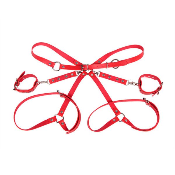 SUBBLIME - 953706 ESPOSAS CON CINTURÓN BONDAGE ROJO TALLA ÚNICA - Imagen 4
