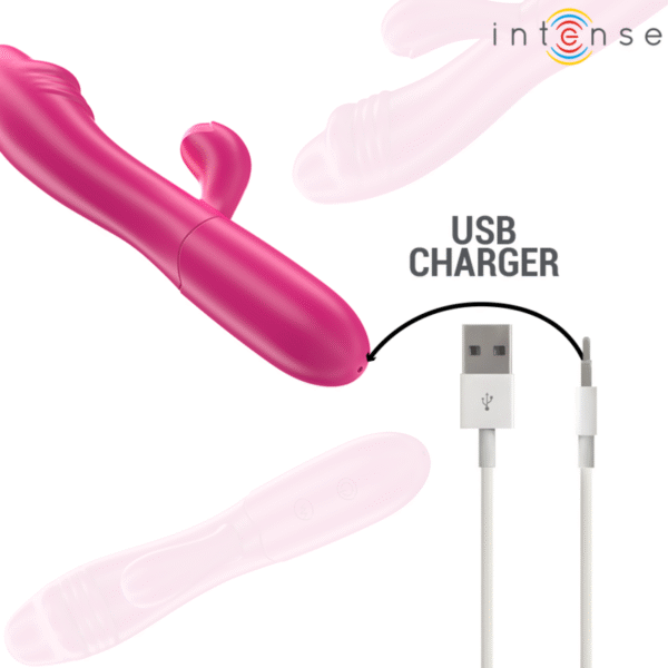 INTENSE - IVY VIBRADOR FLEXIBLE 10 VIBRACIONES CON LENGUA ESTIMULADORA ROSA - Imagen 6