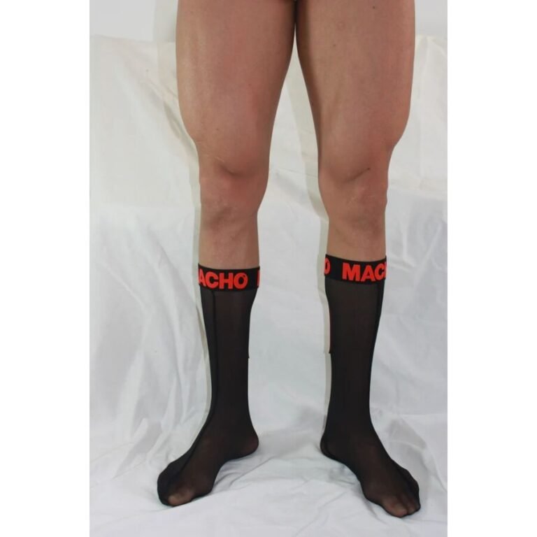 MACHO - CALCETINES FINOS NEGRO/ROJO TALLA ÚNICA - Imagen 4