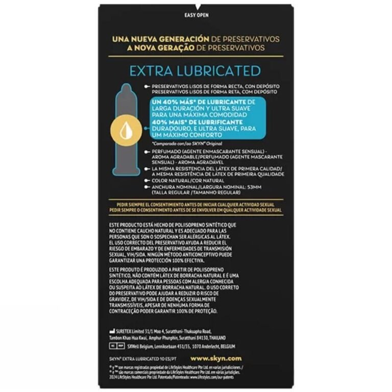 SKYN - PRESERVATIVO EXTRA LUBRICADO 10 UNIDADES - Imagen 2