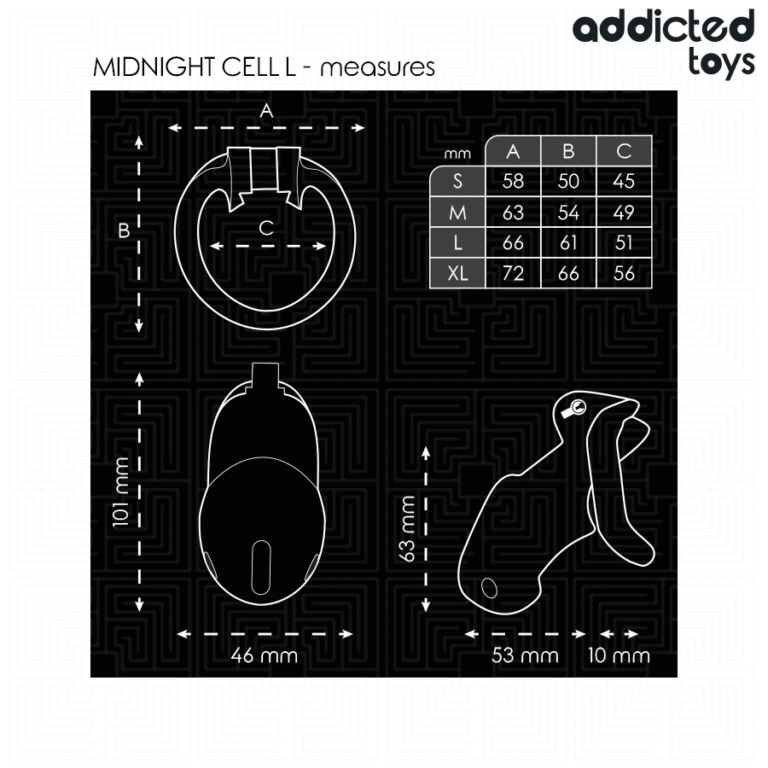 ADDICTED TOYS LOCKED - MINDNIGHT CELL JAULA PARA PENE TALLA L - Imagen 5