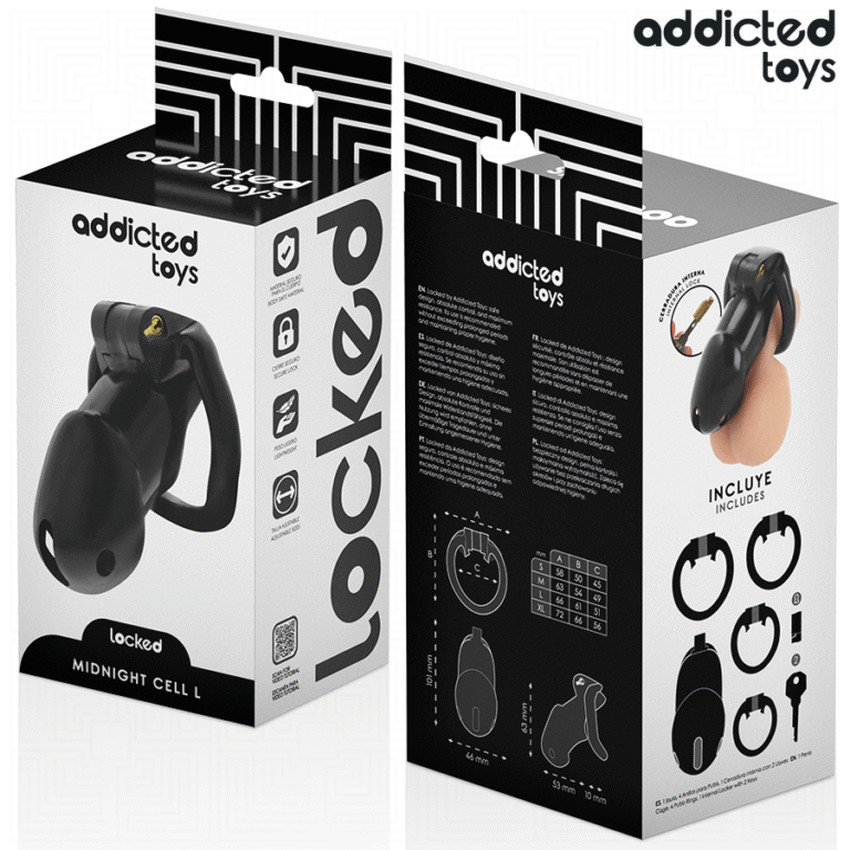 ADDICTED TOYS LOCKED - MINDNIGHT CELL JAULA PARA PENE TALLA L - Imagen 6