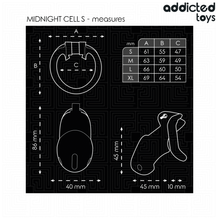 ADDICTED TOYS LOCKED - MINDNIGHT CELL JAULA PARA PENE TALLA S 4.8 CM - Imagen 5