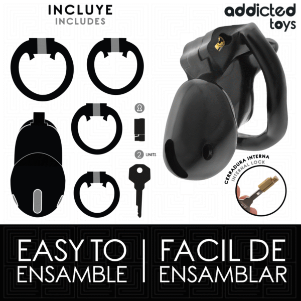 ADDICTED TOYS LOCKED - MINDNIGHT CELL JAULA PARA PENE TALLA S 4.8 CM - Imagen 4