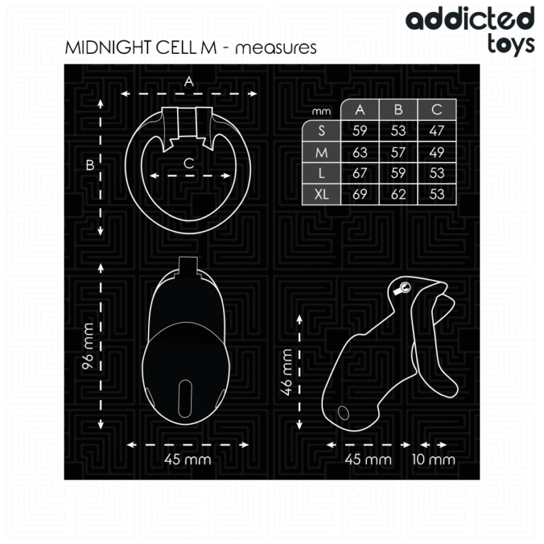 ADDICTED TOYS LOCKED - MINDNIGHT CELL JAULA PARA PENE 4.2 CM TALLA M - Imagen 5