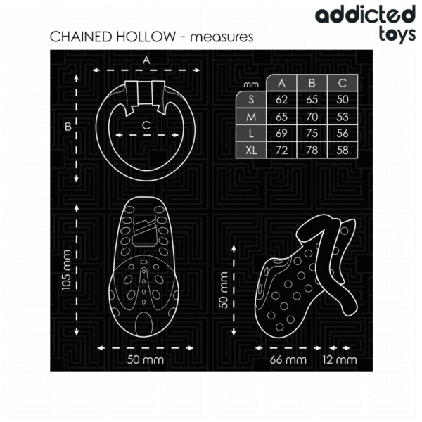 ADDICTED TOYS LOCKED - CHAINED HOLLOW JAULA PARA PENE 10,5 CM - Imagen 5