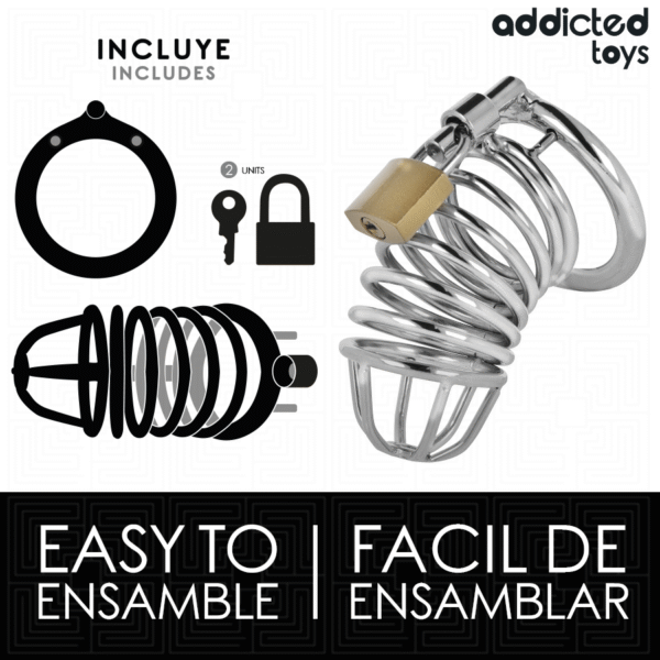 ADDICTED TOYS LOCKED - IRON CELL JAULA PARA PENE DE METAL 4 CM TALLA S - Imagen 4