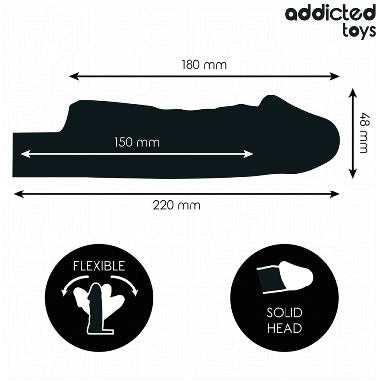 ADDICTED TOYS - EXTENSOR PARA EL PENE TRANSPARENTE 27 CM - Imagen 4