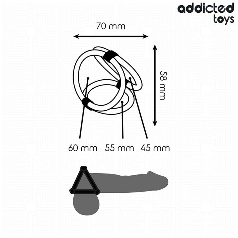 ADDICTED TOYS - ANILLO TRIPLE PARA EL PENE - Imagen 4