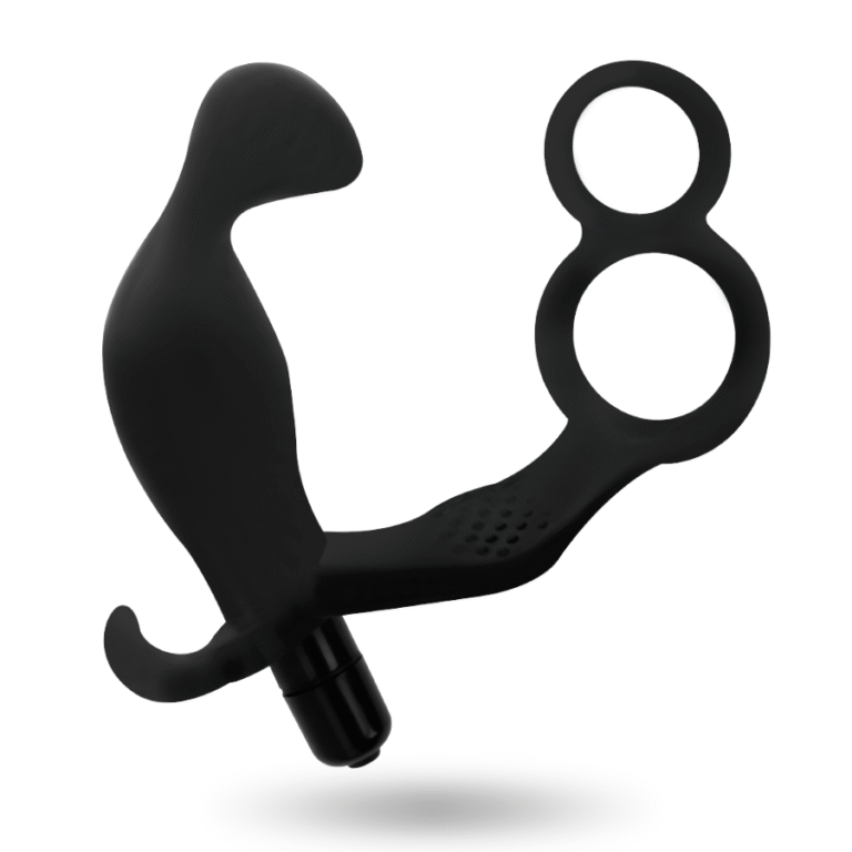 ADDICTED TOYS - PLUG ANAL CON ANILLA DOBLE PENE Y TESTÍCULOS NEGRO - Imagen 2