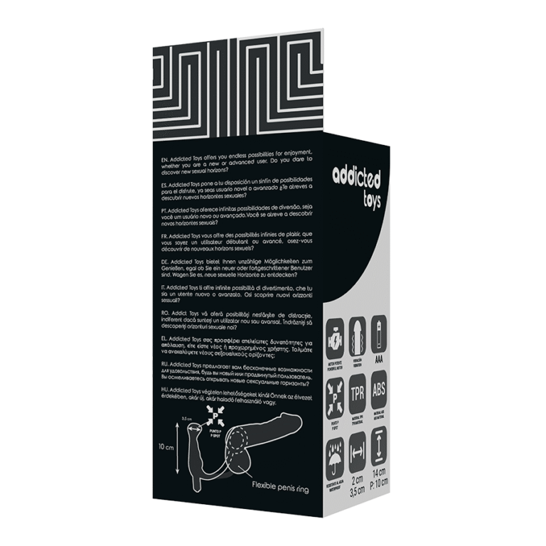 ADDICTED TOYS - VIBRADOR PROSTÁTICO NEGRO 10 CM - Imagen 6