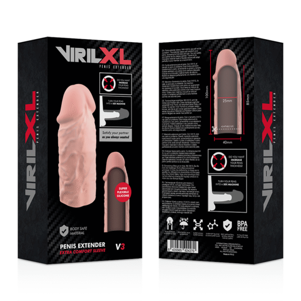 VIRILXL - EXTENSION DE PENE LIQUID SILICONE V3 NATURAL - Imagen 9