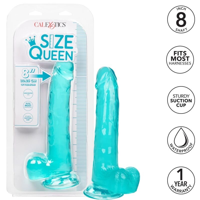 CALEXOTICS - SIZE QUEEN DILDO BLUE 20.3 CM - Imagen 2