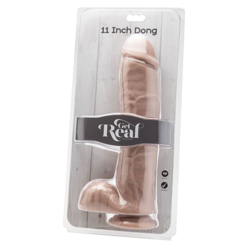 GET REAL - DILDO 28 CM CON TESTÍCULOS NATURAL - Imagen 2